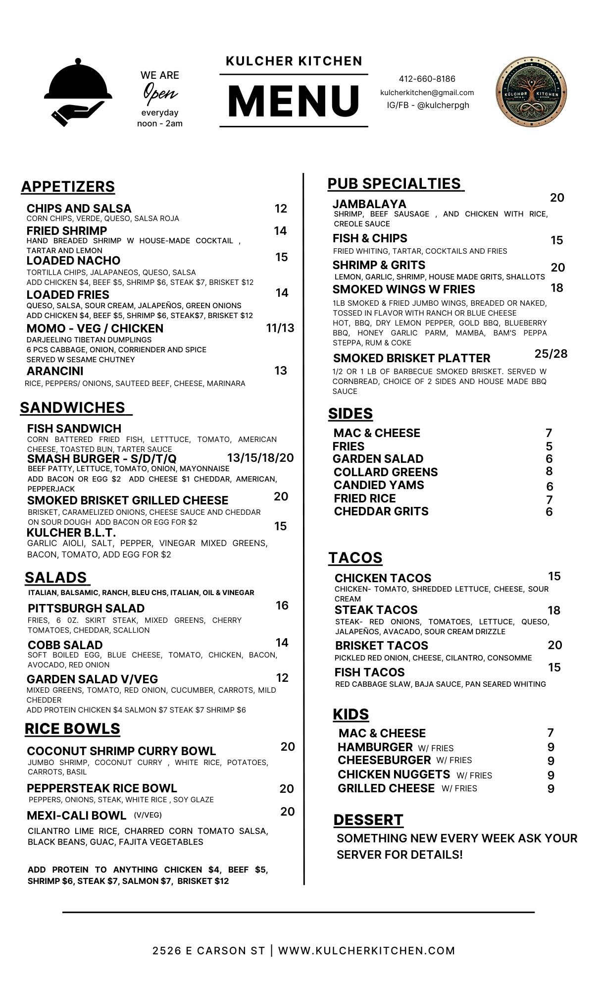 menu